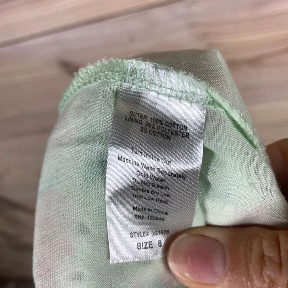 Btween Dress Girls 8 Green Floral Eyelet Ruffle Pastel‎ Garden